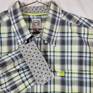 Cinch Shirt Mens Large Multicolor Plaid Long Sleeve Button Up Western Flip Cuff